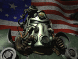 A United States soldier in Power Armor