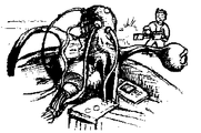 Illustration du Maître lors de sa confrontation avec l'Habitant de l'Abri
